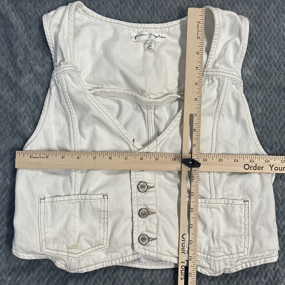 Free People Vest Women's Large Ivory Country Concert Festival Cropped *read* - Picture 3 of 12